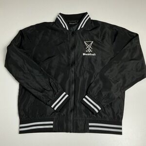 BlackCraft Cult Bomber Jacket Womens S Black Goth Baphomet Occult Zip Up